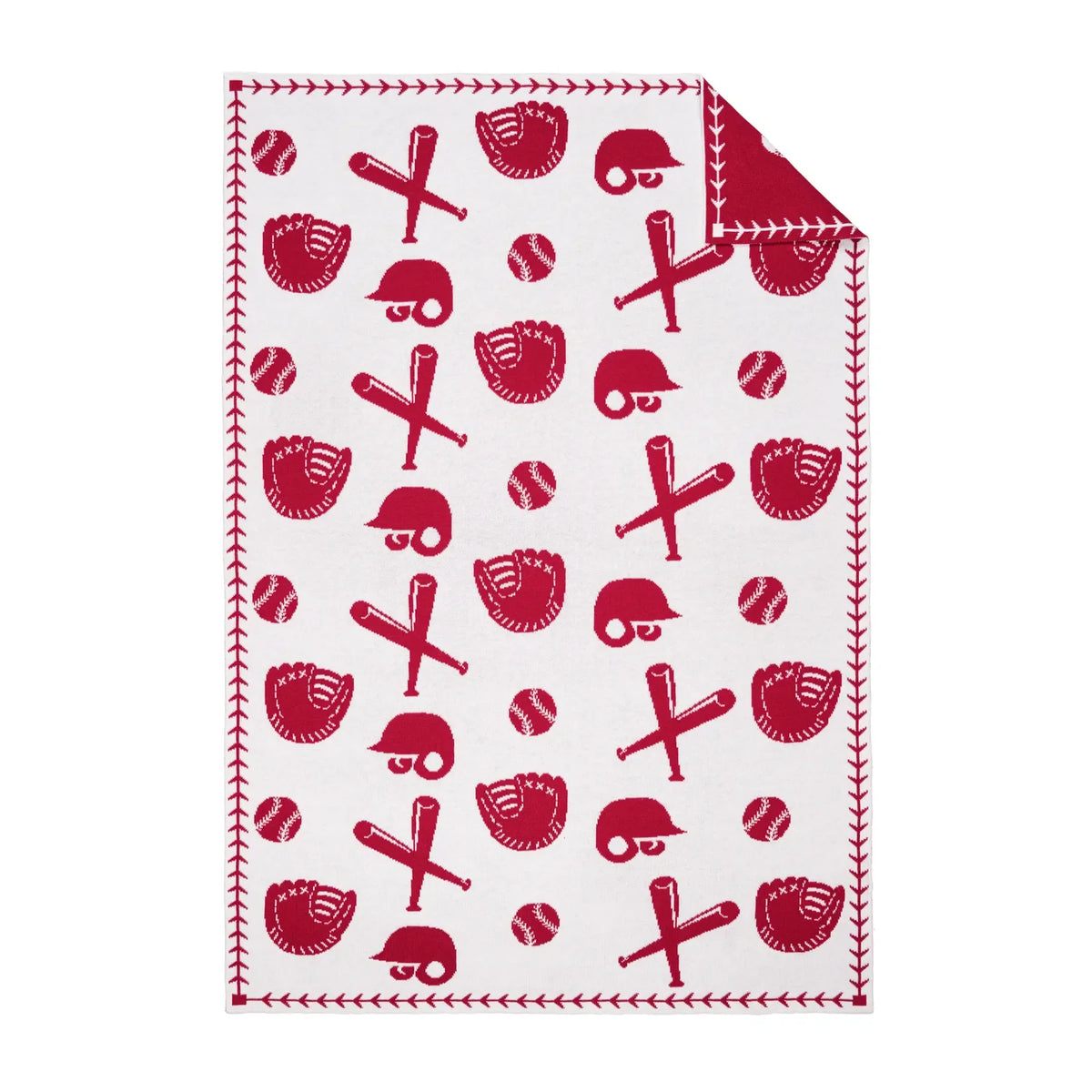Baseball Jacquard Knit Baby Blanket