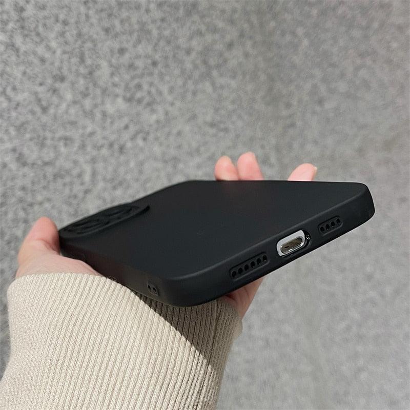 High-end Black Shockproof Silicone Phone Case For iPhone 13 12 Pro 11 Pro Max For Men Protect Lens Cover Compatible with iPhone Silicone Rubber Case Comfortable Grip