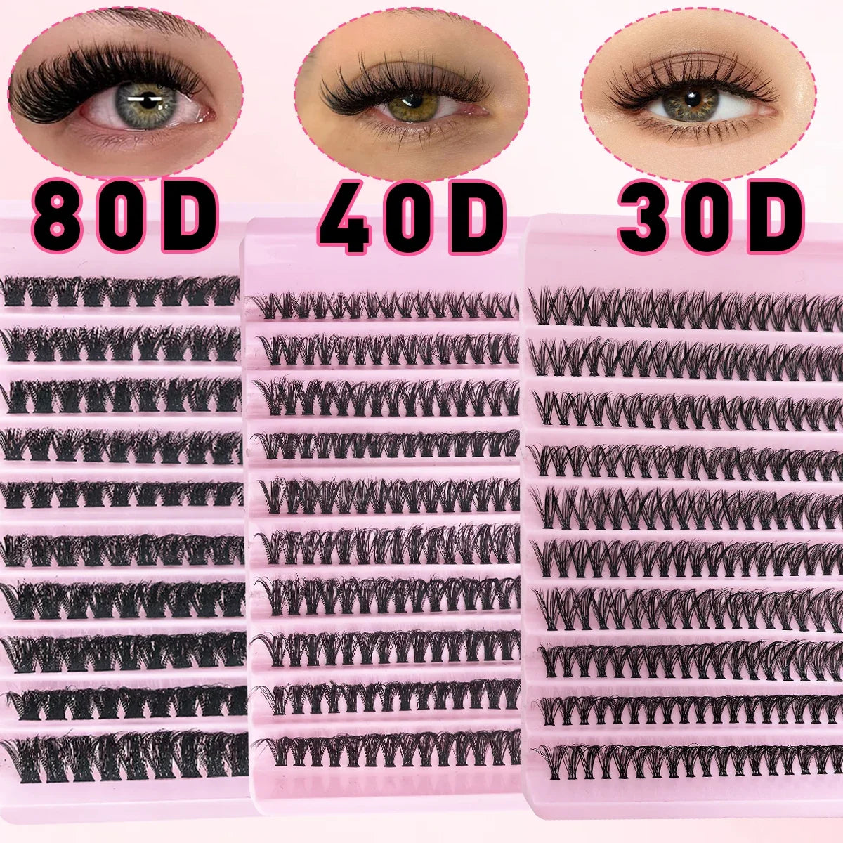Cluster Lashes Natural Look Mixed Tray Eyelash Extension Volume Lash Clusters Eyelashes Long