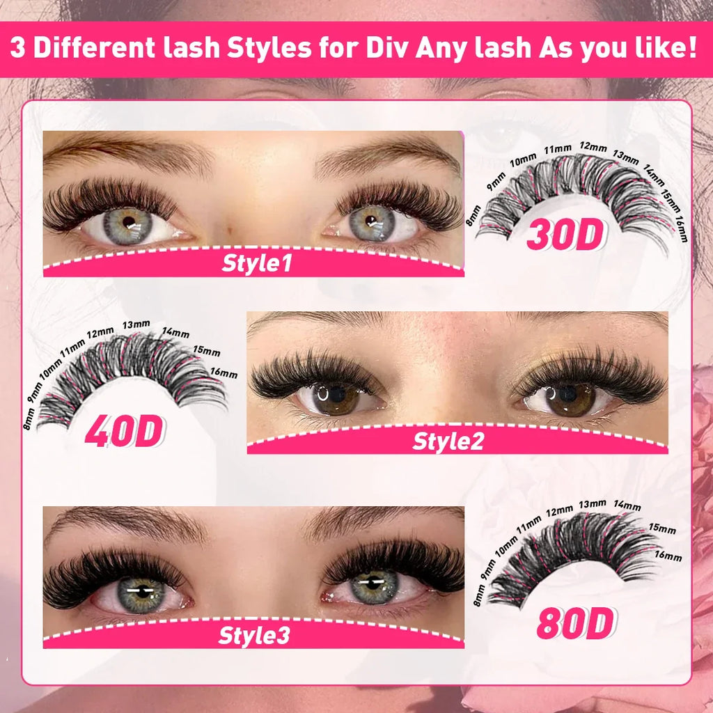 Cluster Lashes Natural Look Mixed Tray Eyelash Extension Volume Lash Clusters Eyelashes Long