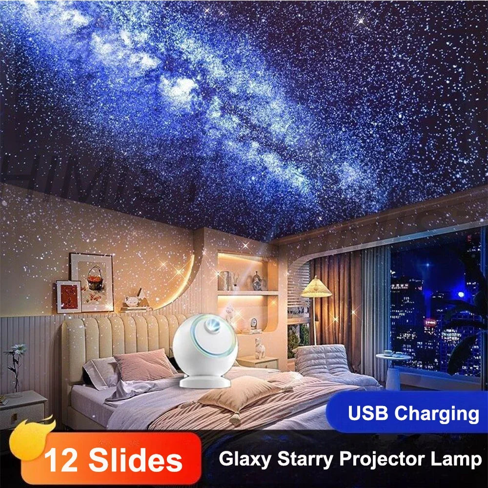 2025 Dynamic Meteor 12 in 1 Ultra Clear Galaxy Projector Lamp Rotary Planetarium Projector Light with Music Player for Kids Gift