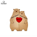 Bear Home Wooden Puzzle Personalized Custom Decor Heart Warmer Birthday Gift Art Puzzle Name Home Decor Thanksgiving Gift