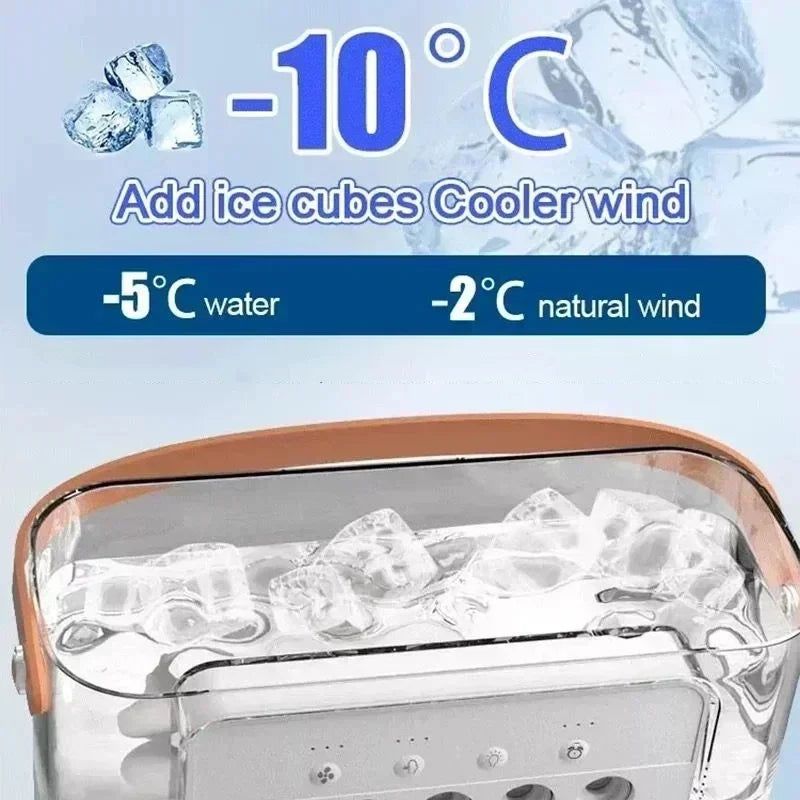 Portable USB Air Cooler Fan | 3-in-1 Fan, Mist Humidifier & 7-Color Light | Home, Office & Camping