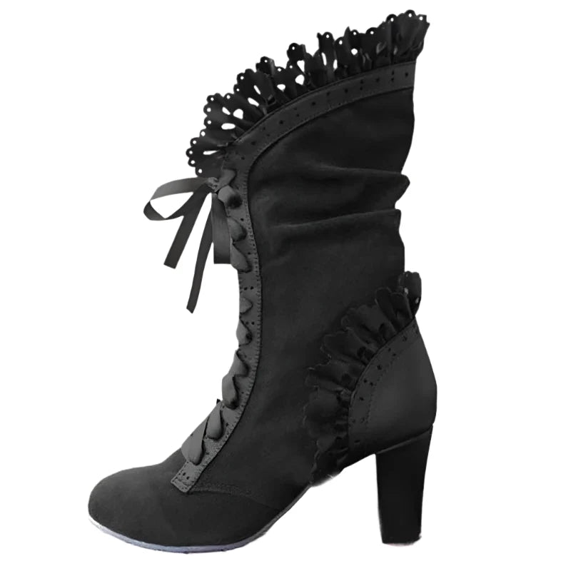 Women's Lace-Up High Heel Boots