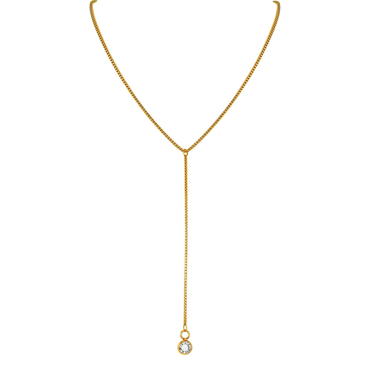 Golden Color Lariat Necklace