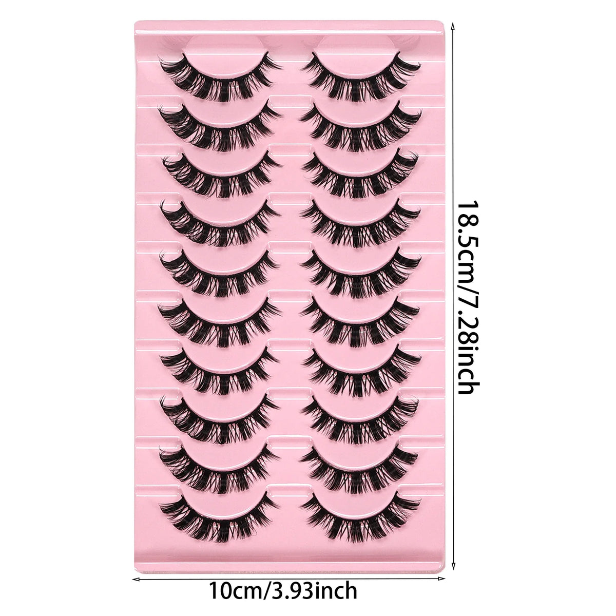False Eyelashes Deep Curl Hybrid Faux Mink Volume Strip Lashes for Casual Selfie Look