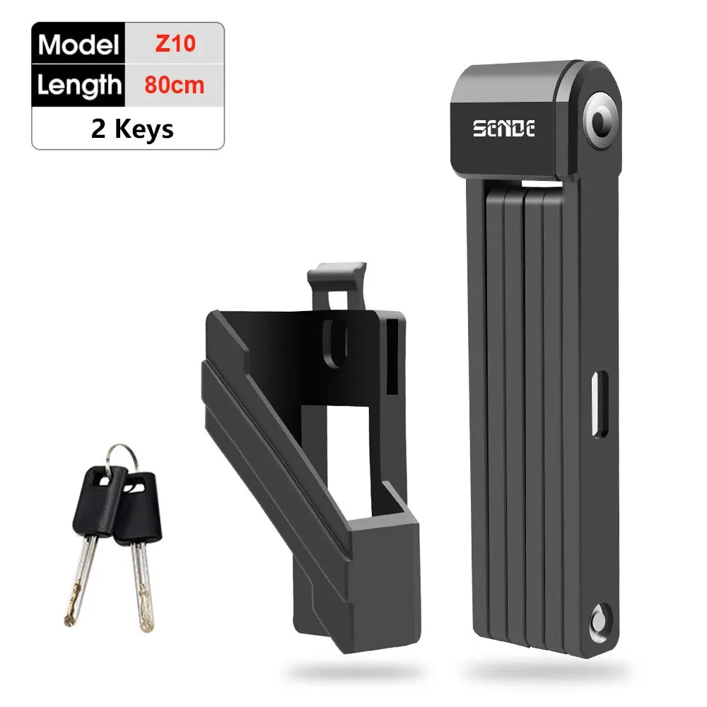 Folding Bicycle Lock | 80 cm Steel & Keyed Design | Bicycles & Compatible E-Bikes
