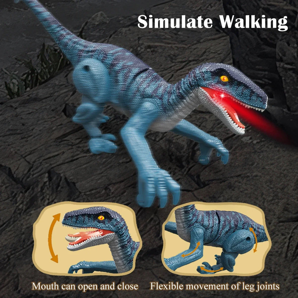 2.4GHz Remote Control Dinosaur Toys, Walking Robots Model with Lights and Sound for Kids Gifts