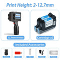 12.7/25.4mm Handheld Inkjet Printer for QR Barcode Batch Date Number Logo Expiry Date Coding Machine Non-encrypted 25 Languages