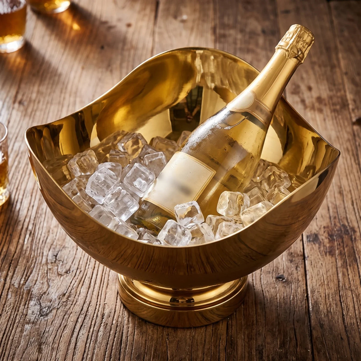 Champagne Bowl Irregular Wine Chiller Bowl Wine Cooler Container Decorative Champagne Container Long-Lasting for Hosts, Parties