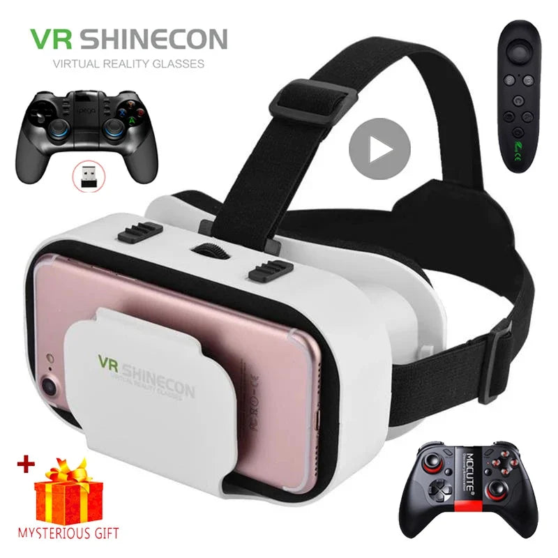 Shinecon Viar Virtual Reality VR Glasses Headset 3D Device Helmet Goggles Lenses For Smartphone Smart Phone Game Cell Mobile Set