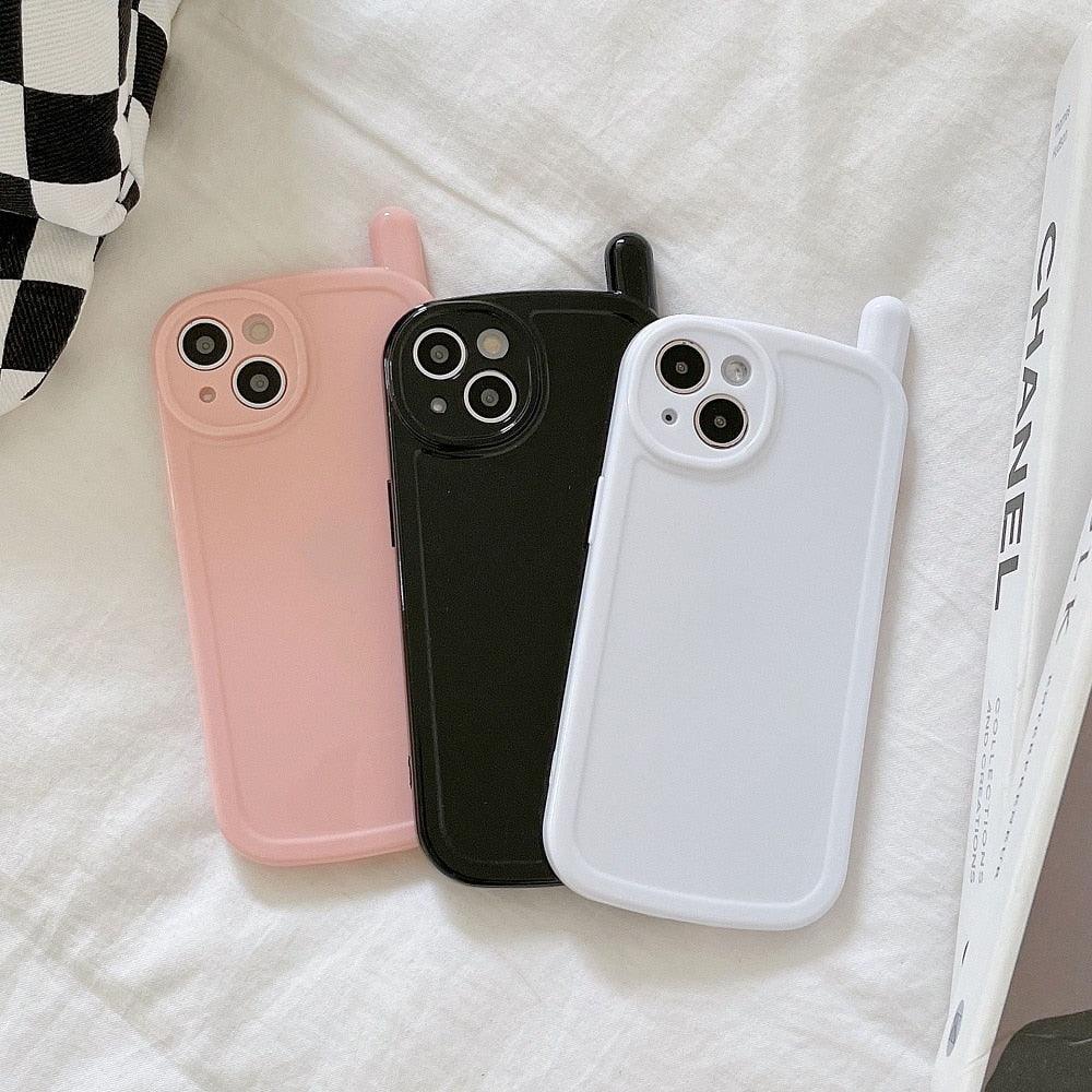 Cute Classic Retro Phone Style Case For iPhone 13 12 11 Pro Max X XR XS 7 8 Plus Shockproof Soft Silicone Cover Ultra Light Solid Color Back Cover Comfortable Grip Unique Design Phone Case