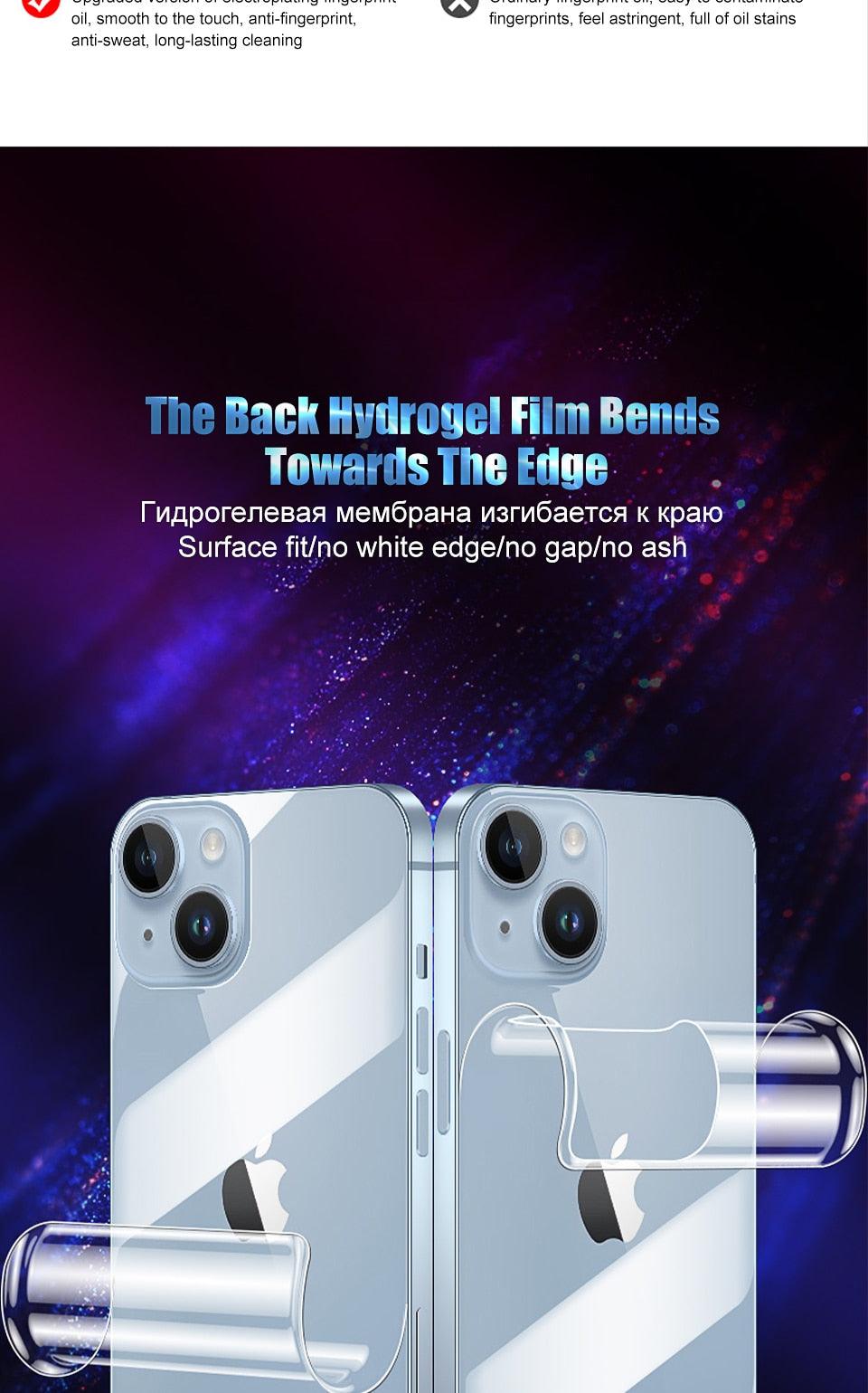 Full Cover Back Film For iPhone 14 13 11 12 Pro MAX Mini Screen Protector XR X XS Max 7 8 6S Plus SE Accessories Full Screen Protector Explosion-Proof Back Film