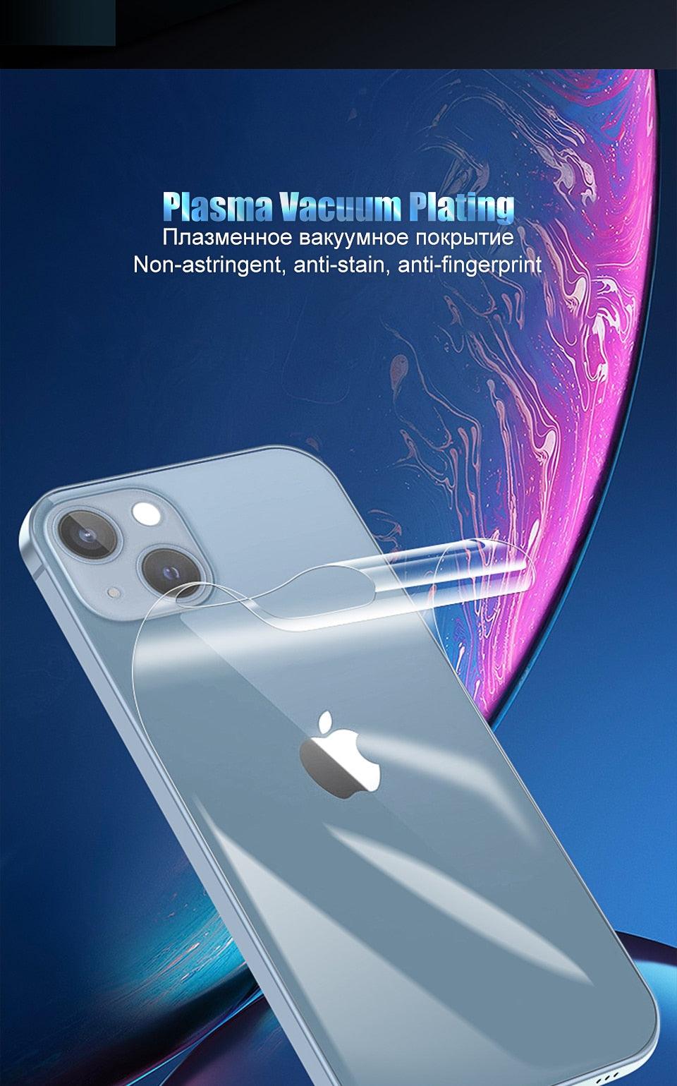 Full Cover Back Film For iPhone 14 13 11 12 Pro MAX Mini Screen Protector XR X XS Max 7 8 6S Plus SE Accessories Full Screen Protector Explosion-Proof Back Film