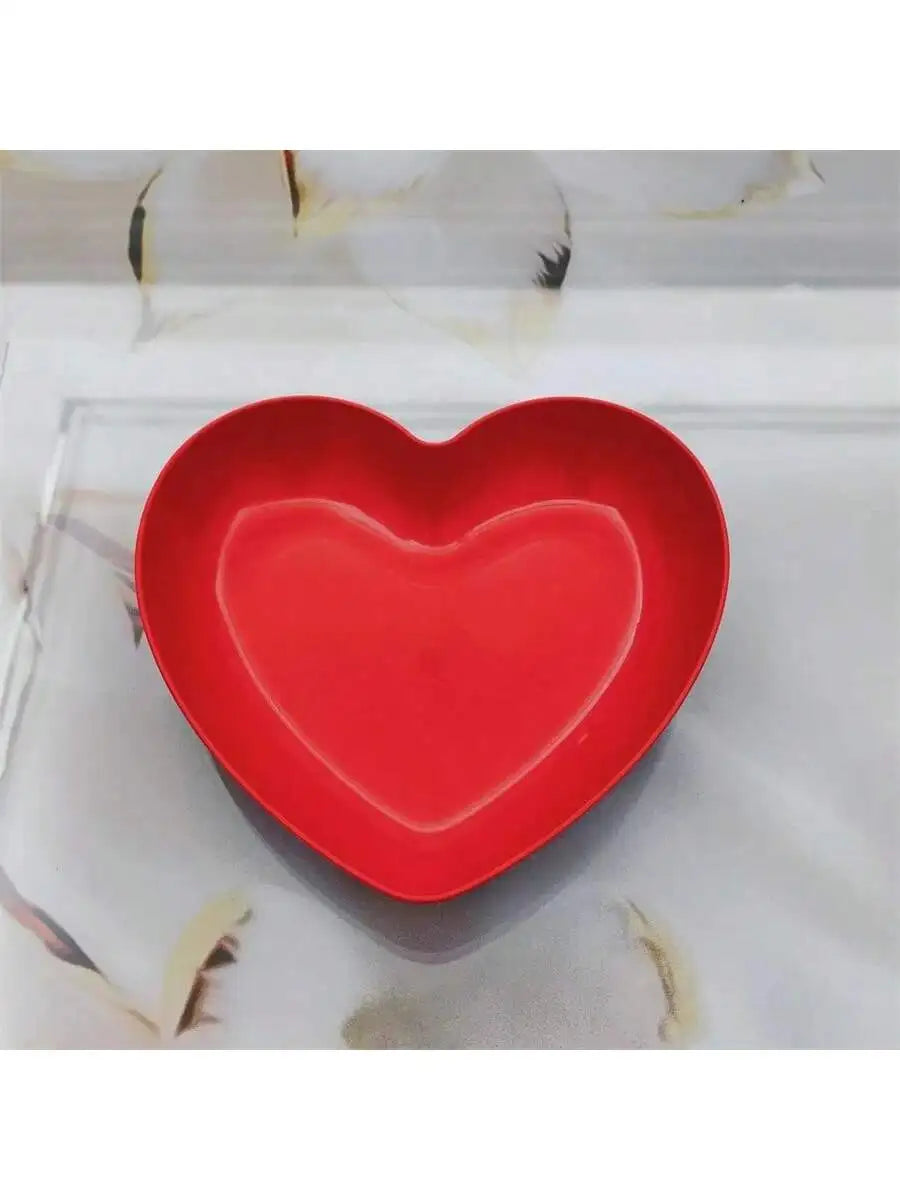 1/5/10/20pcs Plastic Heart Shaped Dinner Plate Set - Red and Pink Heart Themed Fruit Snacks Plate, Suitable for All
