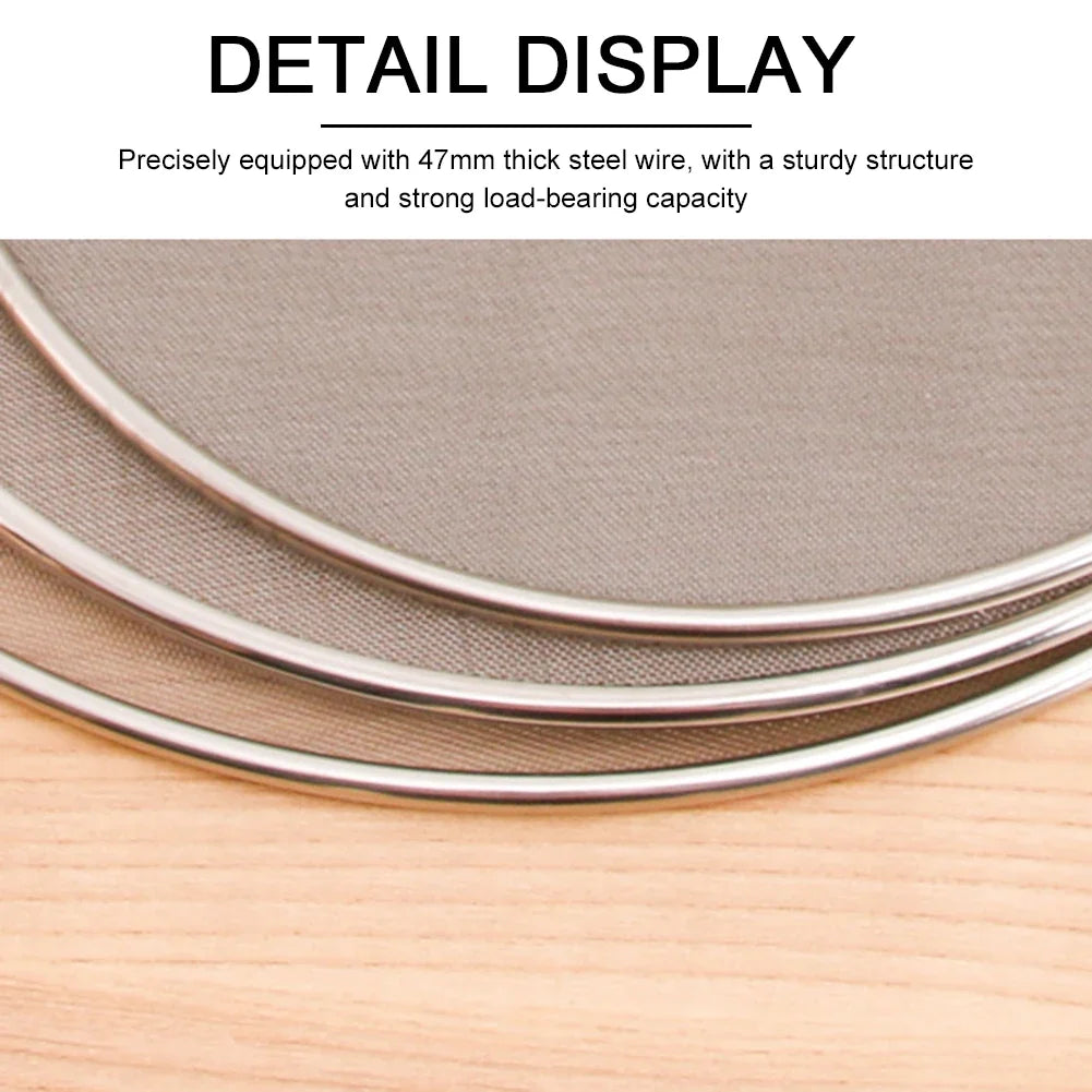 Stainless Steel Oil Proof Mesh,Easy Clean Splatter Guard for Frying Fish Meat,Oil Splatter-Screen with Grip Handle for Kitchen