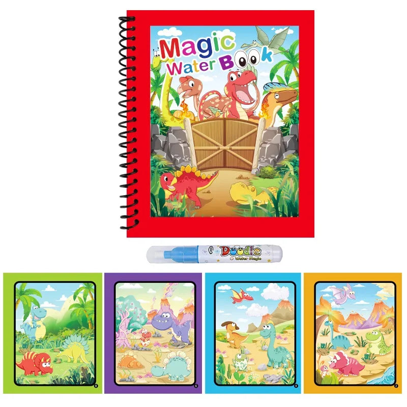 Magic Water Drawing Book | Reusable Coloring Pad with Pen for Kids Gift