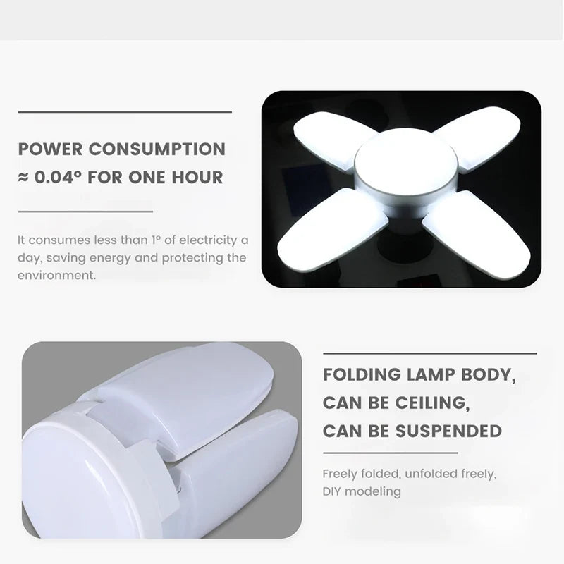 Foldable LED Bulb | 28W E27 Cool White | Garages, Workshops & Home Lighting