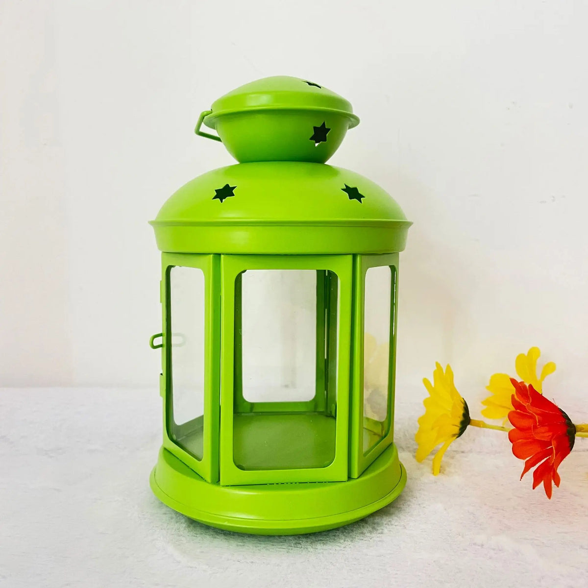 Lime Green Colonial Candle Lamp