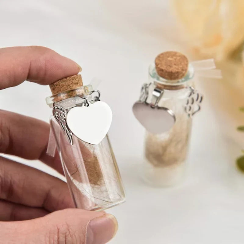 Pet Memorial Bottle for Pet Hair | Dog Cat Fur Keepsake Storage with 3 Silver Accessories