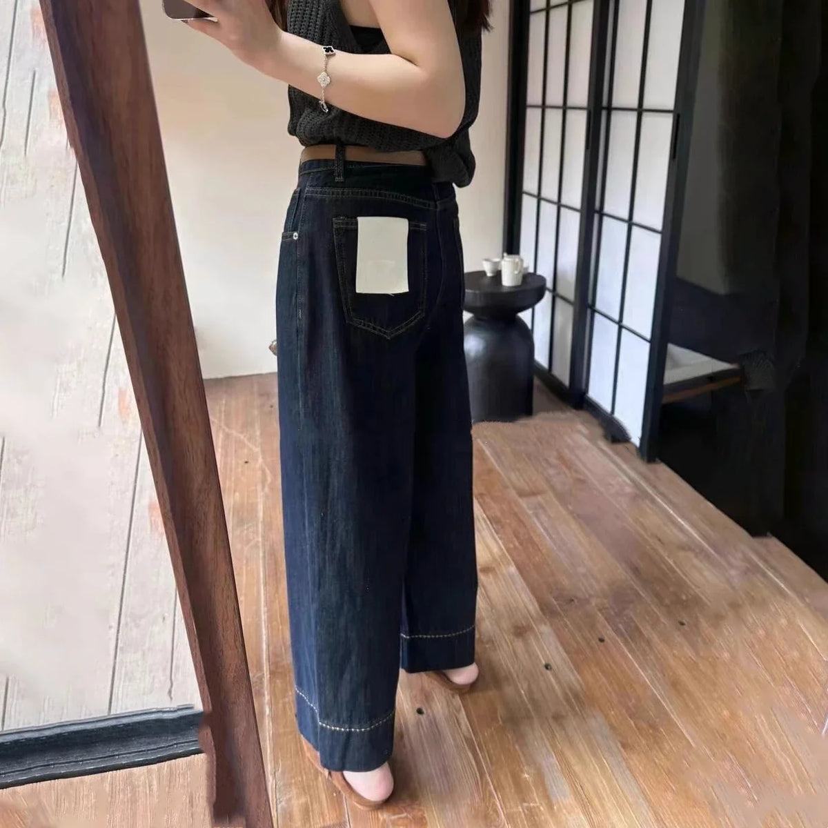 Women's Plus Size Straight-Leg Jeans Autumn Slimming Bell Bottoms 2025 New Arrival Trendy Pants Nine-Point Length