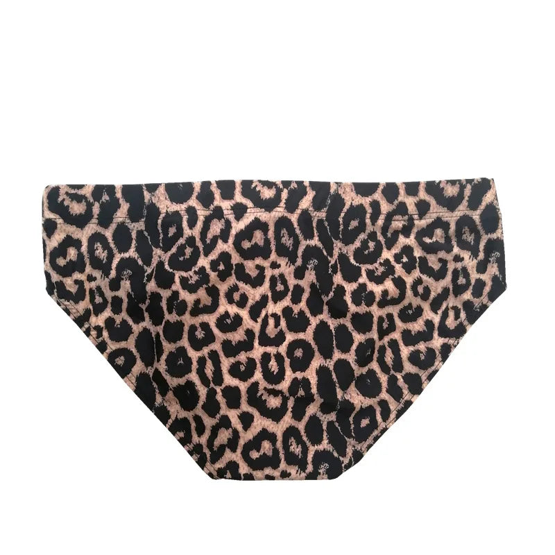 Men’s Leopard Print Swimwear Briefs – Bold & Comfortable