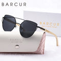 BARCUR Luxury High-Quality UV400 Women’s Polarized Sunglasses Cat Eye Bamboo Foot Frame Mirrored Lenses Presented in a White Gift Box for Summer