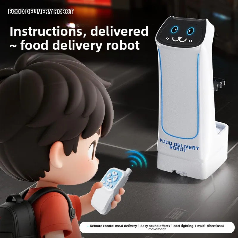 Children's food delivery robot remote control car toys boys and girls induction automatic intelligent transportation snacks