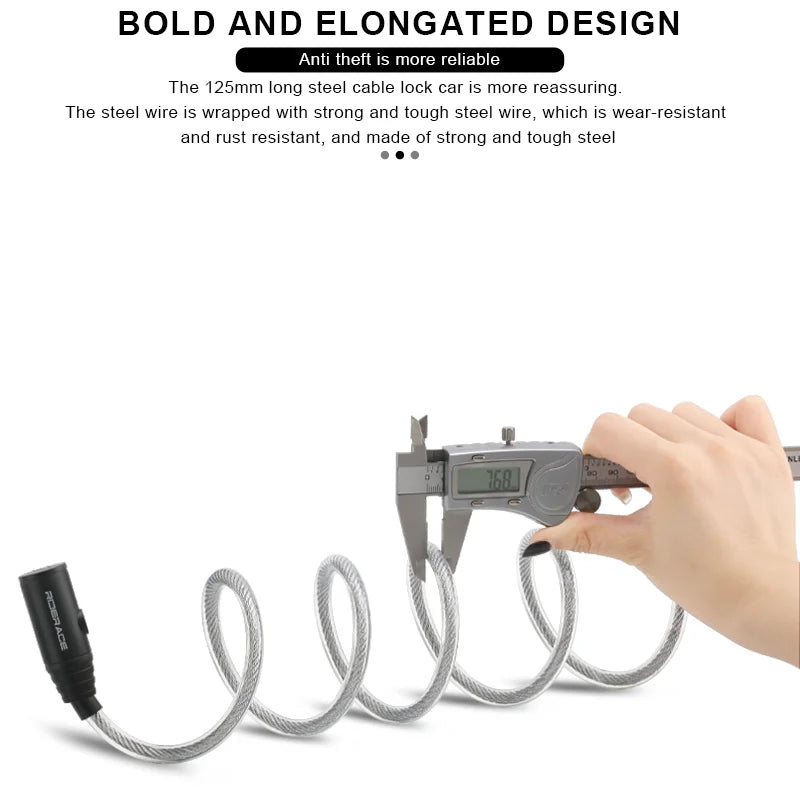 Bicycle Cable Lock | Keyed Steel Cable & Portable Design | Bicycles & Compatible E-Bikes or Scooters