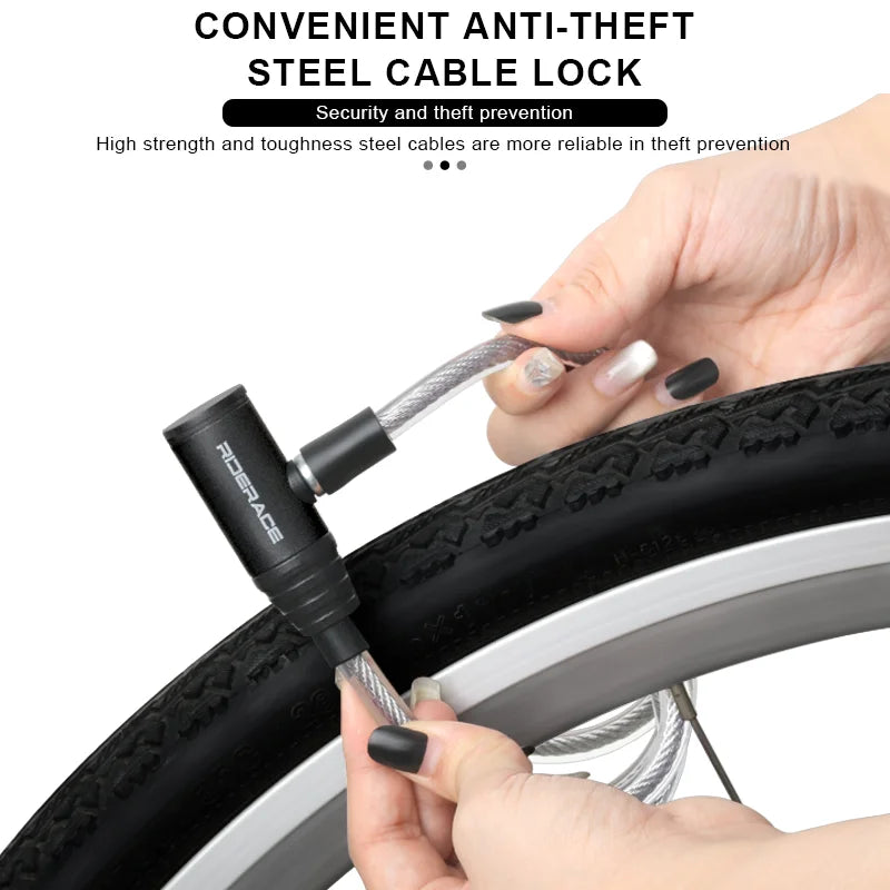 Bicycle Cable Lock | Keyed Steel Cable & Portable Design | Bicycles & Compatible E-Bikes or Scooters