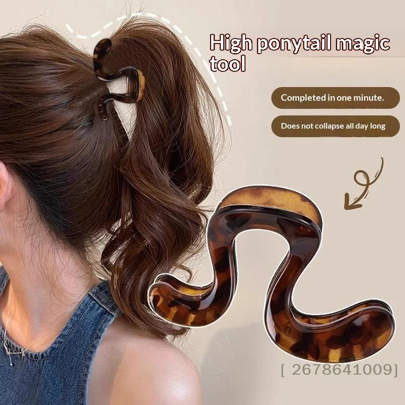 Korean Simple Matte Hair Clips Retro Geometric Claw Clips Half-Up Shark Clip