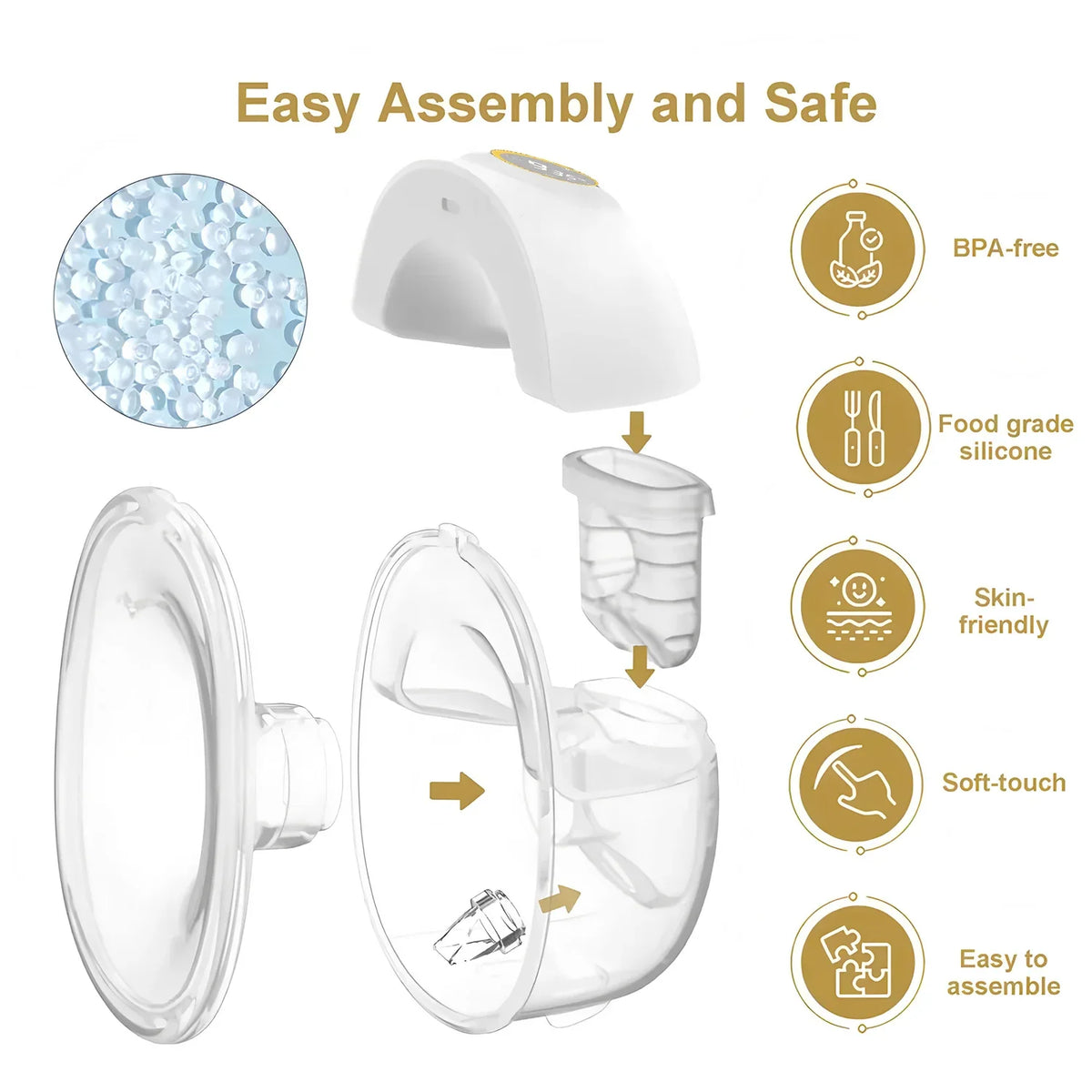 Portable 1PCS Electric Wearable Breast Pump Smart Silent Breast Milk Collection Hands-free Automatic Breast Pump Home Travel