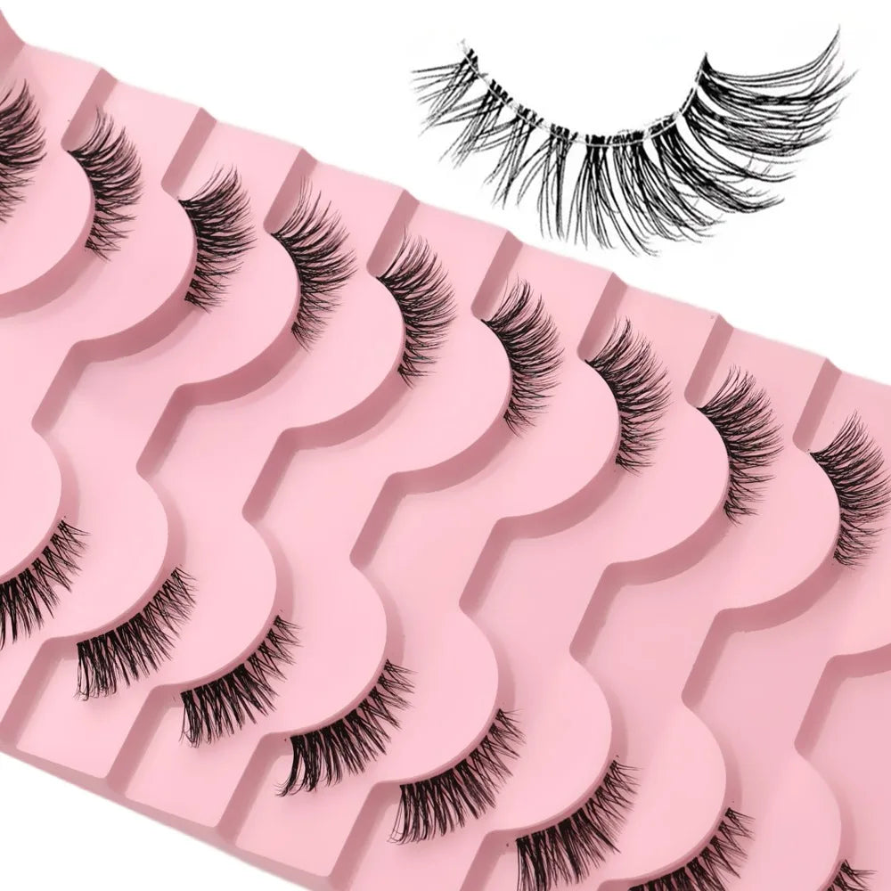 Band Half False Eyelashes Natural Wispy Faux Mink Lashes Lightweight Reusable Comfortable Eye Lash
