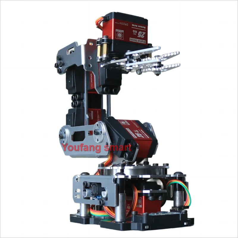 6 DOF Robotic Arm with Claw Clamp Gripper Kit Compatible 20Kg Servo for Arduino Robot DIY Kit Android App Programmable Robot Arm