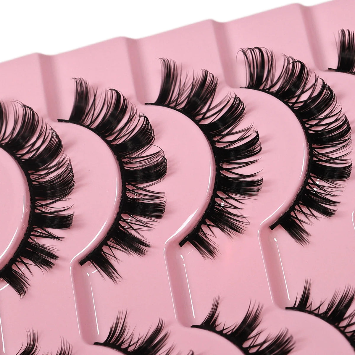 False Eyelashes Deep Curl Hybrid Faux Mink Volume Strip Lashes for Casual Selfie Look