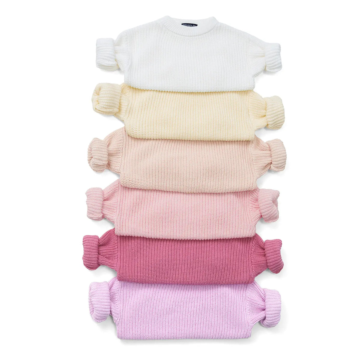 Classic Knit Baby Sweater in Timeless White