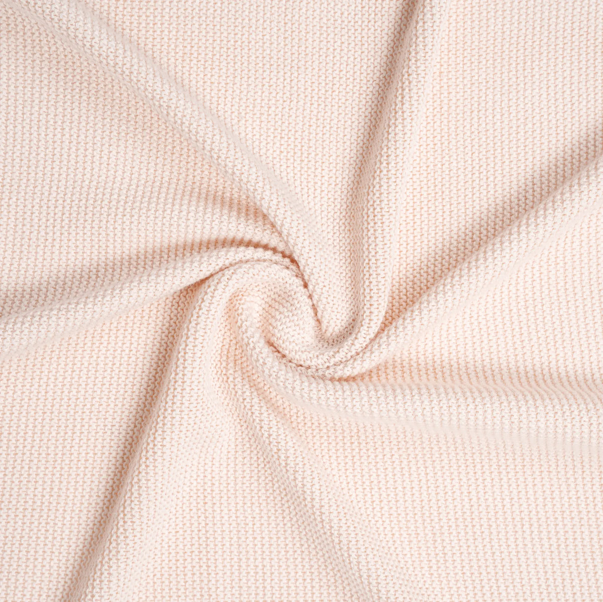 Ruffled Edge Knit Baby Blanket in Beige
