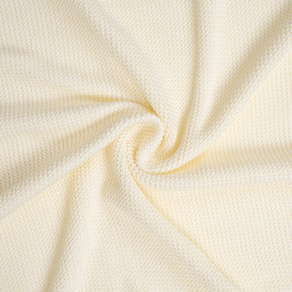 Ruffled Edge Knit Baby Blanket in Cream