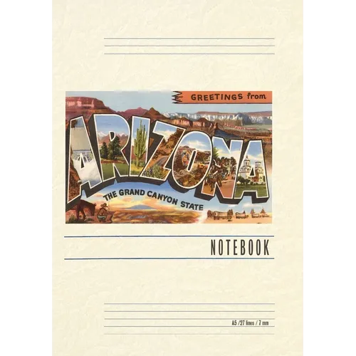 Vintage Lined Notebook Greetings from Arizona, Grand Canyon - Paperback