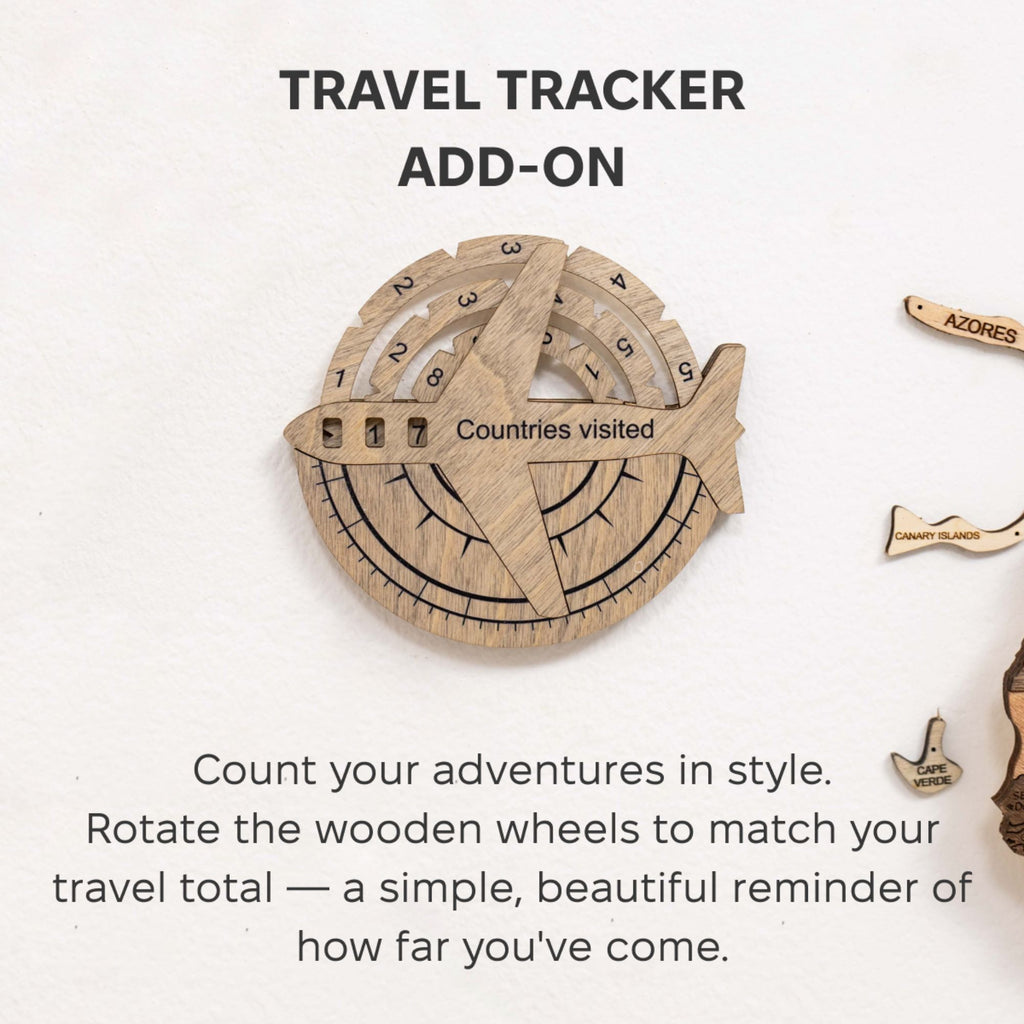 Travel Tracker 3D Wooden World Map – Terra