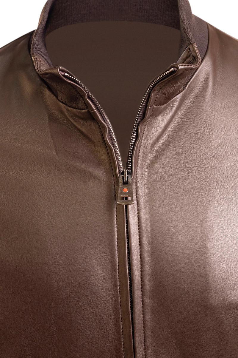 Kired by Kiton INN Lambskin-Virgin Wool Bomber