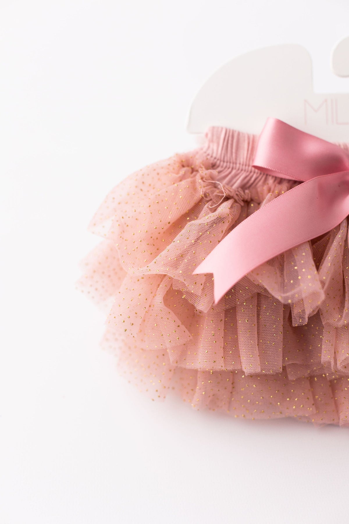Vintage Pink & Gold Glitter Ruffle Tutu Bloomer