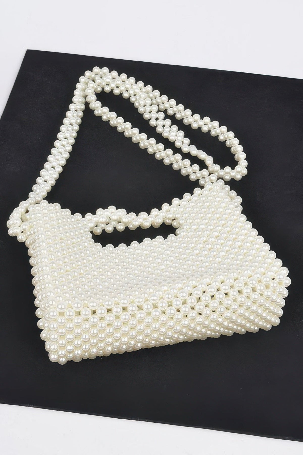 Hand Made Faux Pearl Bead Crossbody Bag
