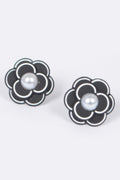 Faux Pearl Acrylic Flower Earring