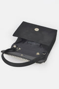 Faux Suede Oversized Rhinestone Crossbody Bag