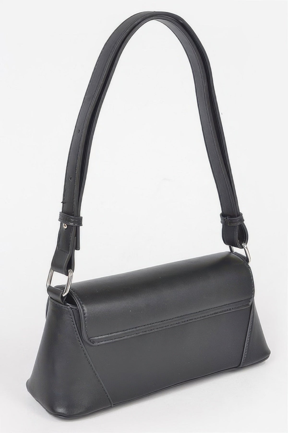 Faux Leather Metal Buckle Shoulder Bag
