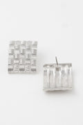 Cross Hatch Plate Earrings