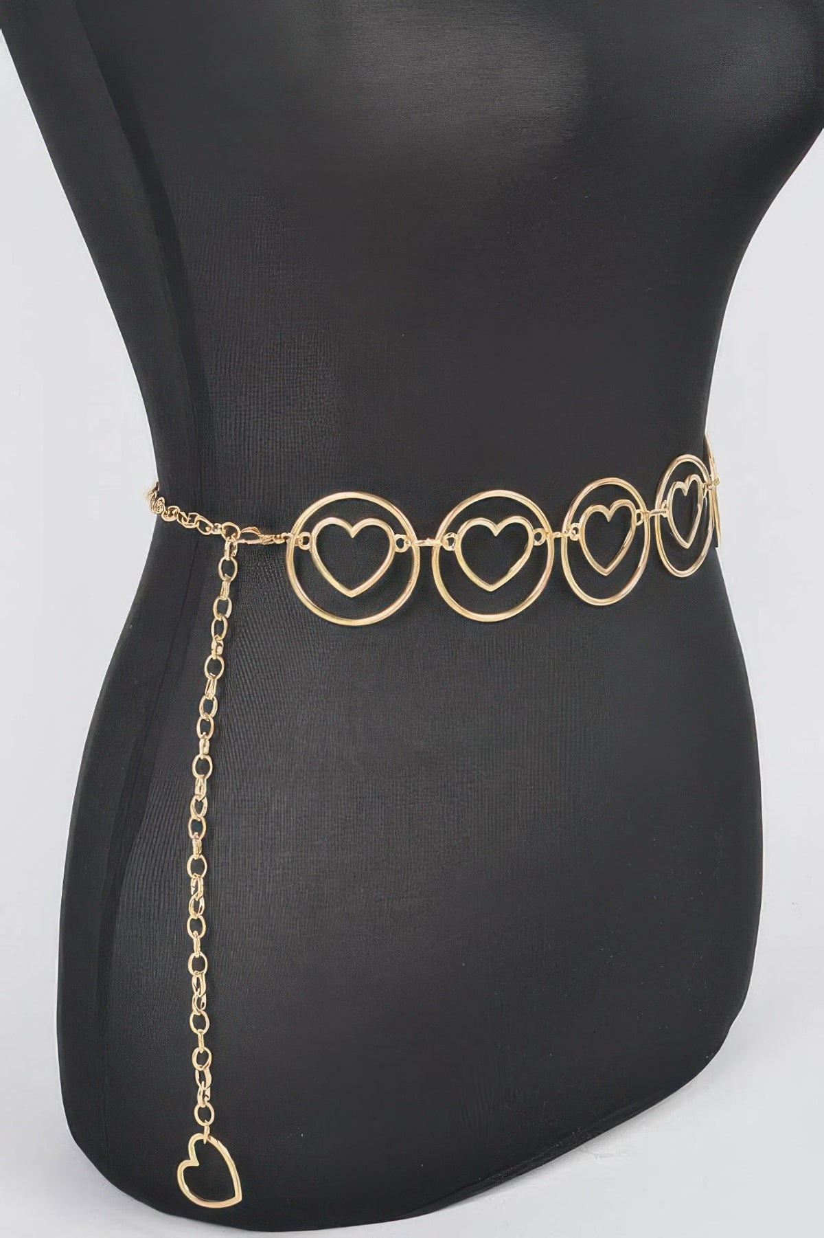 Heart Shape And O Ring Metal Chain Belt