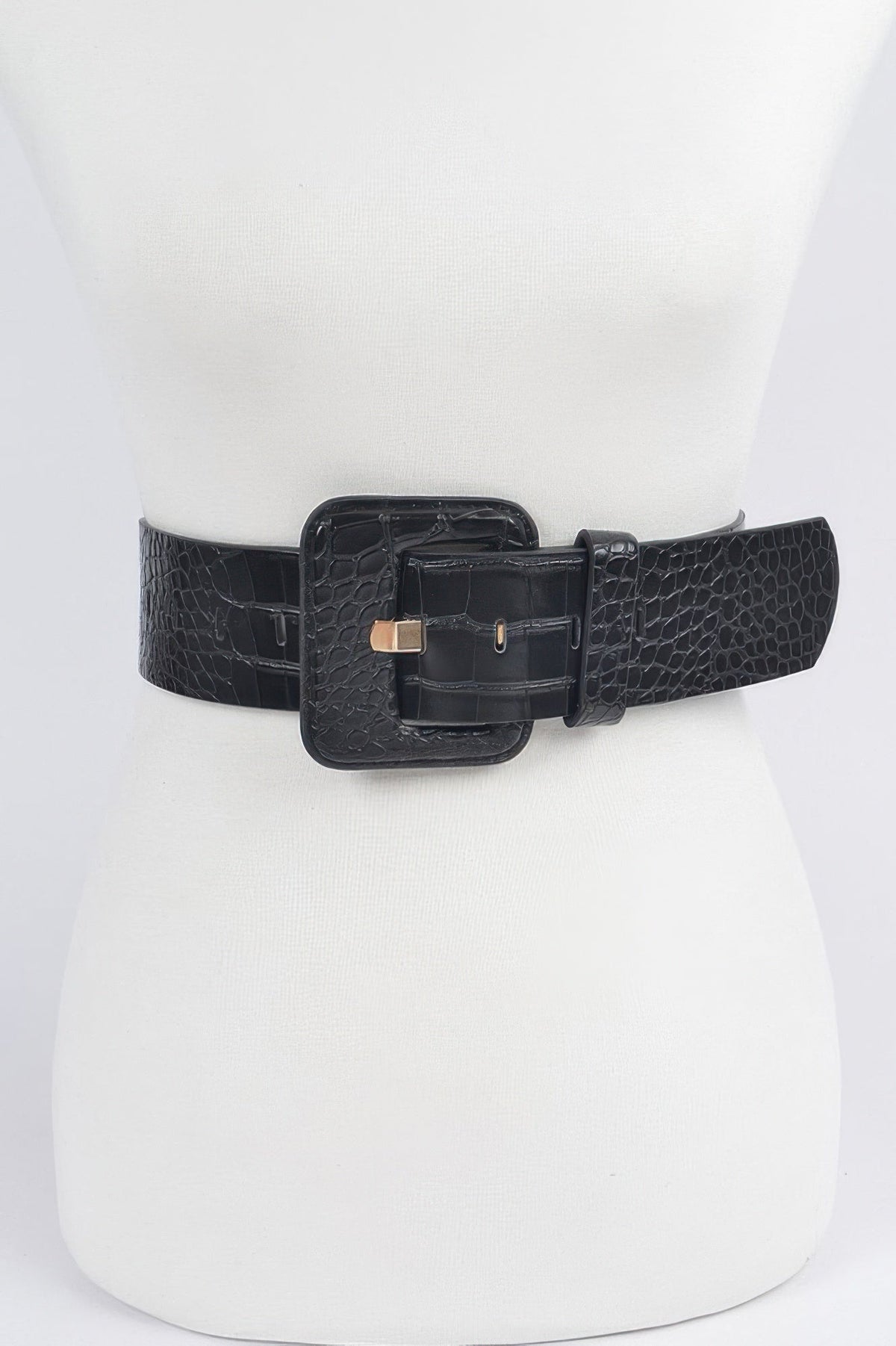 Faux Croc Leather Waist Belt