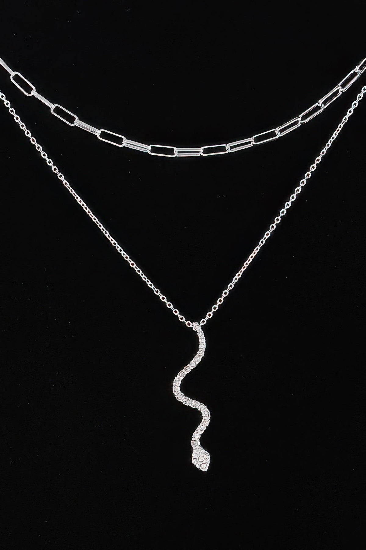 Jeweled Snake Pendant Necklace